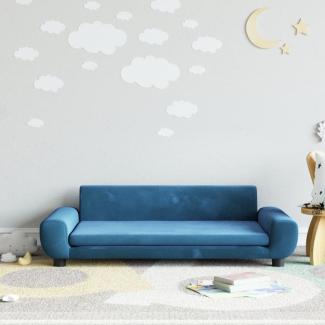 vidaXL Kindersofa Blau 100x54x33 cm Samt 3196379