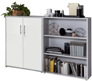 moebel-dich-auf Aktenschrank OFFICE EDITION (Set 1 niedrig, abschließbar, Metallgriffe) Made in Germany