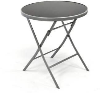 VCM Gartentisch Bistro Tisch mit Glasplatte, klappbar