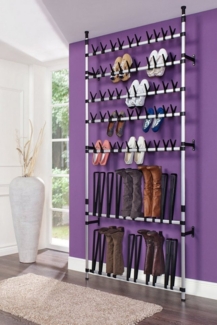 Ruco Teleskopregal, Aluminium/Kunststoff, für bis zu 50 Paar Schuhe 10 Paar Stiefel