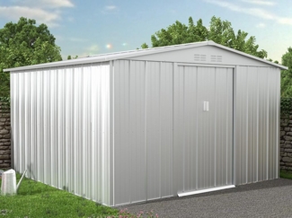 Vente-unique - Gartenhaus Gerätehaus - Stahl - Grau - 9,92 m² - LINUS