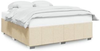 vidaXL Bettgestell ohne Matratze Creme 200x200 cm Stoff 3284865