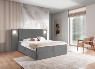 Boxspringbett Bett MARTEN 120x220cm Set. 3 in Stoff Magic Velvet Dunkelgrau
