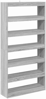 vidaXL Bücherregal/Raumteiler Schwarz Eiche 100x30x198 cm Holzwerkstoff 3345118