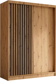 AX LIVING Cabinio Kleiderschrank 160 breit Artisan Eiche Schwarz