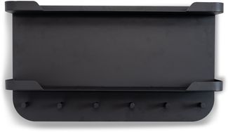 Garderobenleiste >Jil 2< 6 Haken, 2 Böden, anthrazit, Metall - 70x40x12cm (BxHxT)