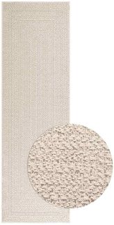 vidaXL Teppich ZIZUR Creme 80x250 cm Jute-Optik Indoor und Outdoor 4010361