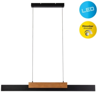 näve LED Pendelleuchte Wiebke, Dimmfunktion, Memoryfunktion, LED wechselbar, Warmweiß, mit Holz, dimmbar per Wandschalter, Memoryfunktion, höhenverstellbar