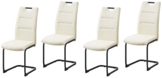 HTI-Line Freischwinger Schwingstuhl 4er Set PU creme DannyP (Set, 4 St), Freischwinger Esszimmerstuhl Kunstleder