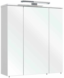 Spiegelschrank 09-IV / Gela IV , Holzwerkstoff, Metall , Weiß, Verspiegelt , 65 x 72 x 20 cm