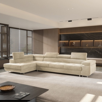 Masseno Ecksofa VICENTE mit Schlaffunktion L-Form, Sofa mit Bettkasten