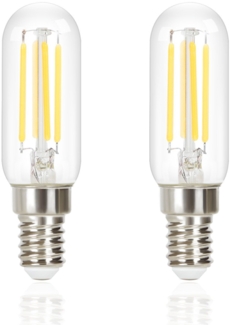 ZMH E14 LED-Glühbirne, kaltweiß, Vintage, T25, 4 W, 6000 K, energiesparend, Edison-Stil, mit Glühfaden, für Dunstabzugshaube aus Glas, 2er-Pack