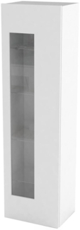 Dmora Anzeigefenster Adatka, Sideboard mit Glastür, Mehrzweck-Wohnzimmermöbel, 100 % Made in Italy, 45 x 34 x 162 cm, glänzend weiß,