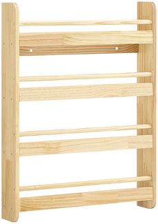 SoBuy KMB08-K-N Garderobenständer, Massivholz, Lackiert, Naturfarben, 62 x 200 x 75 cm