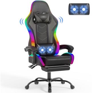 GUNJI Gaming-Stuhl Gaming Chair Ergonomisch höhenverstellbar 2-Punkt-Massage