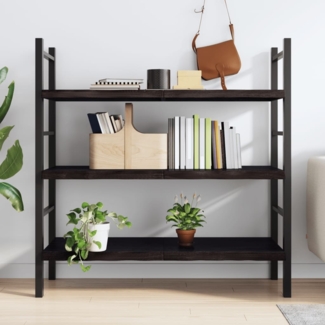 vidaXL Wandregal Dunkelbraun 120x60x(2-4)cm Massivholz Eiche Behandelt 363818