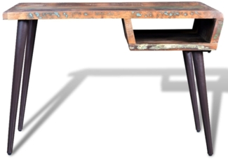 Tisch mit Eisenbeinen, Altholz, 80 x 50 x 110 cm