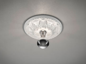 Bemalbare LED Stuckrosette Gipsleuchte in Weiß für Decken, Ø 30cm