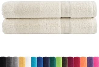vidaXL Premium-Handtücher SOLUND 2 Stk. Cremeweiß 100x200 cm 600 g/m² 137485
