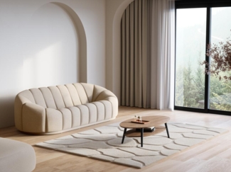 Vente-unique - Teppich in Relief-Optik - Pelz-Optik - 160x230 cm - Beige - ARENSO