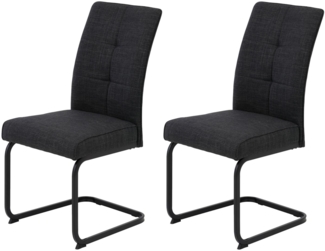 HELA Freischwinger Freischwinger TOLEDO mit Komfortsitz, gepolstert, Bezug Microfaser (Set, 2 St), Esszimmerstuhl, pflegeleicht, Vierkantrohrgestell pulverbeschichtet