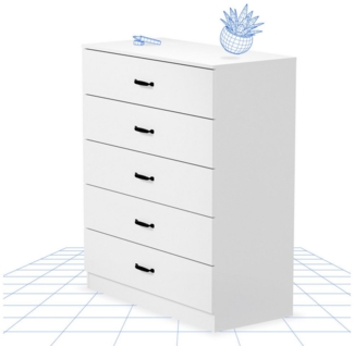 FLEXISPOT Kommode AN1 mit 5 Schubladen, Sideboard für Schlafzimmer, Wohnzimmer, verstärkte Schubladenschienen und Kippschutz