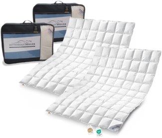 2 Stück Daunenpass Sommer Daunen Bettdecke Sommerdecke 320g 135x200