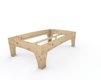 Zirbenbett Massivholzbett "Rosi" metallfrei 120 x 200 cm 58 cm ohne Kopfteil