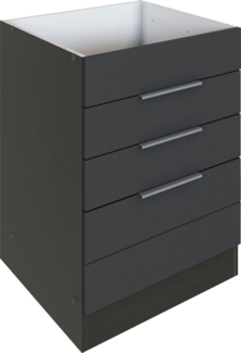KOCHSTATION Kochfeldumbauschrank KS-Luhe 60 cm breit, hochwertige MDF-Fronten mit waagerechter Lisene