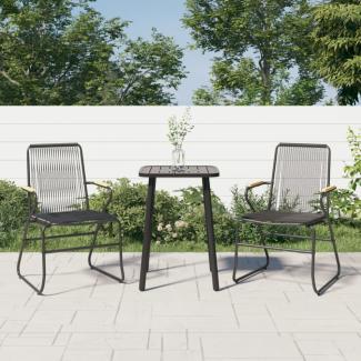 vidaXL Gartenstühle 2 Stk. Schwarz 58x59x85,5 cm PVC Rattan 312173