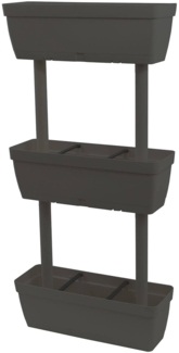 Dmora Set mit 3 Aldunga-Vasen, Komposition für den heimischen Gemüsegarten, Blumenhalter-Set für drinnen oder draußen, 100 % Made in Italy, 49 x 16 x 100 cm, Anthrazit
