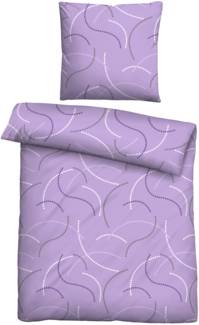 Traumhaft schlafen - Castell - Markenbettwäsche Mikrofaser Bettwäsche 0560966 GRAFISCH, viola, 1x 135x200 cm + 1x 80x80 cm