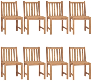 vidaXL Gartenstühle 8 Stk. mit Kissen Massivholz Teak 3073166