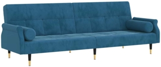 vidaXL Schlafsofa mit Kissen Blau Samt 351856