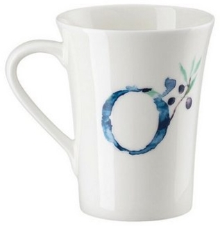 Hutschenreuther Flower Alphabet Becher mit Henkel - O, Bone China, Olea europaea, 400 ml, 02048-727394-15505