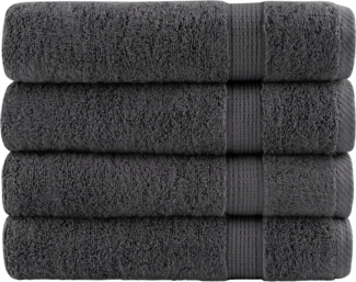 Premium-Badetücher 4 Stk Anthrazit 100x150 cm 600 g/m² Baumwolle 137165