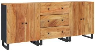 3-tlg. Sideboards Altholz Massiv Natur