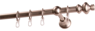 GARESA Gardinenstange ANDREA, Ø 20 mm, 1-läufig, Wunschmaßlänge, verschraubt, Metall, Vorhanggarnitur, verlängerbar, Endknopf Profil groß, mit Ringen