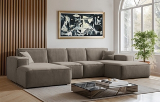 Kaiser Möbel Ecksofa Eckcouch U form, SIENA stoff Poso, Maloy, Salvador,Velo, Artico, U-Form, Wahl aus 4 Stoffen, Komfortsitz mit HR-Schaum