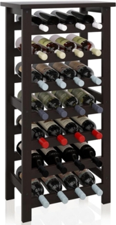 Weinregal aus Bambus für 28 Flaschen 7 Etagen freistehend dunkelbraun