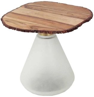 Beistelltisch Lissabon / Lars, Weiß, Holzfarben