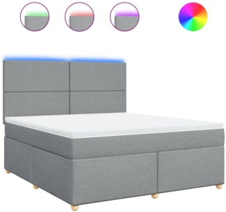 vidaXL Boxspringbett mit Matratze Hellgrau 180x200 cm Stoff 3293652