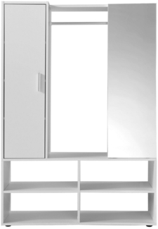 FMD Möbel - AUMA 1 - Standgardrobe - melaminharzbeschichtete Spanplatte - weiß - 105 x 151,3 x 39,7cm