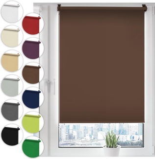 Sonello Verdunkelungsrollo Klemmfix ohne Bohren 70x130 cm Braun Verdunklungsrollo Fensterrollo Rollo Seitenzugrollo Klemmrollo für Fenster & Tür