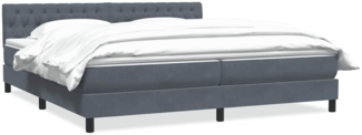 vidaXL Boxspringbett mit Matratze Dunkelgrau 200x210 cm Samt 3316516