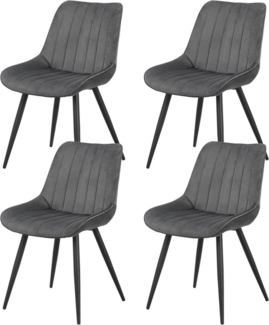 INOSIGN Esszimmerstuhl FAIRVIEW (Set, 4 St), Polsterstuhl mit weichem Samtveloursbezug, Metallgestell