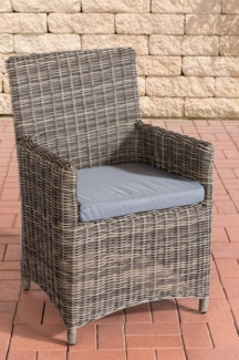 CLP Polyrattan Gartenstuhl Fontana 5mm,grau-meliert eisengrau