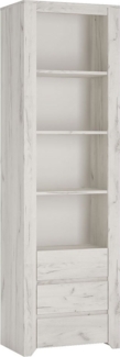 Bücher- / Standregal Adina / Angel , Holzwerkstoff , Weiß , 56 x 191 x 40 cm