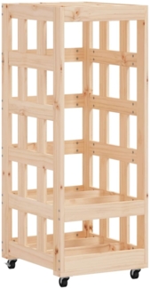 vidaXL Kaminholzregal mit Rollen 40x49x110 cm Massivholz Kiefer 832327