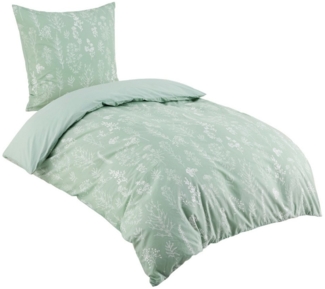BEDSURE Wendebettwäsche mit Zweige-Design und Reißverschluss, ÖKO-TEX zertifiziert, 2 teilig, aus 100% natürlicher Baumwolle, mit 8 stabilen Eckbändchen
